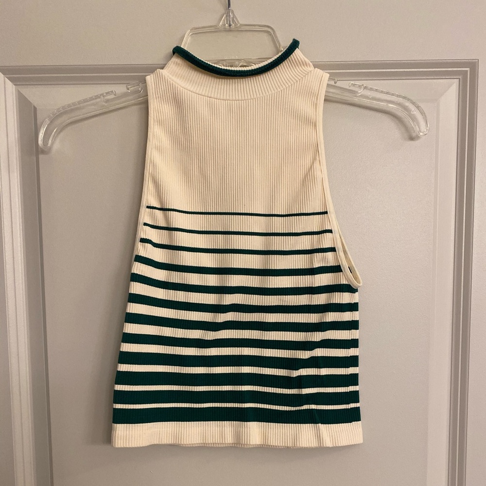 Free People Mock Neck Seamless Crop Top NWT S